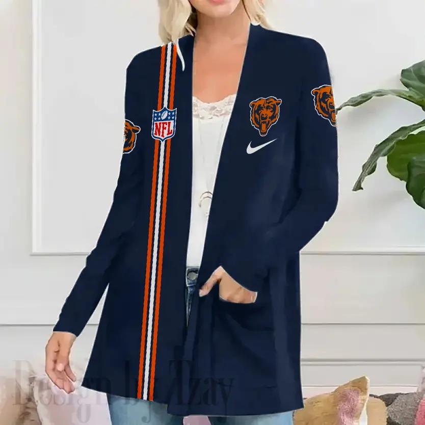 Chicago Bears Women Patch Pocket Cardigan BT031