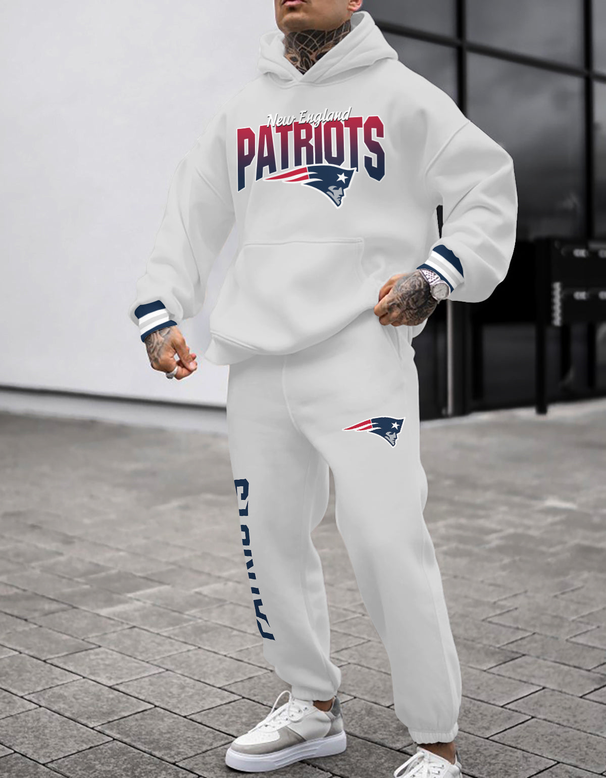 New England Patriots Combo Pullover Hoodie And Sweatpants AZBTPHSP000457