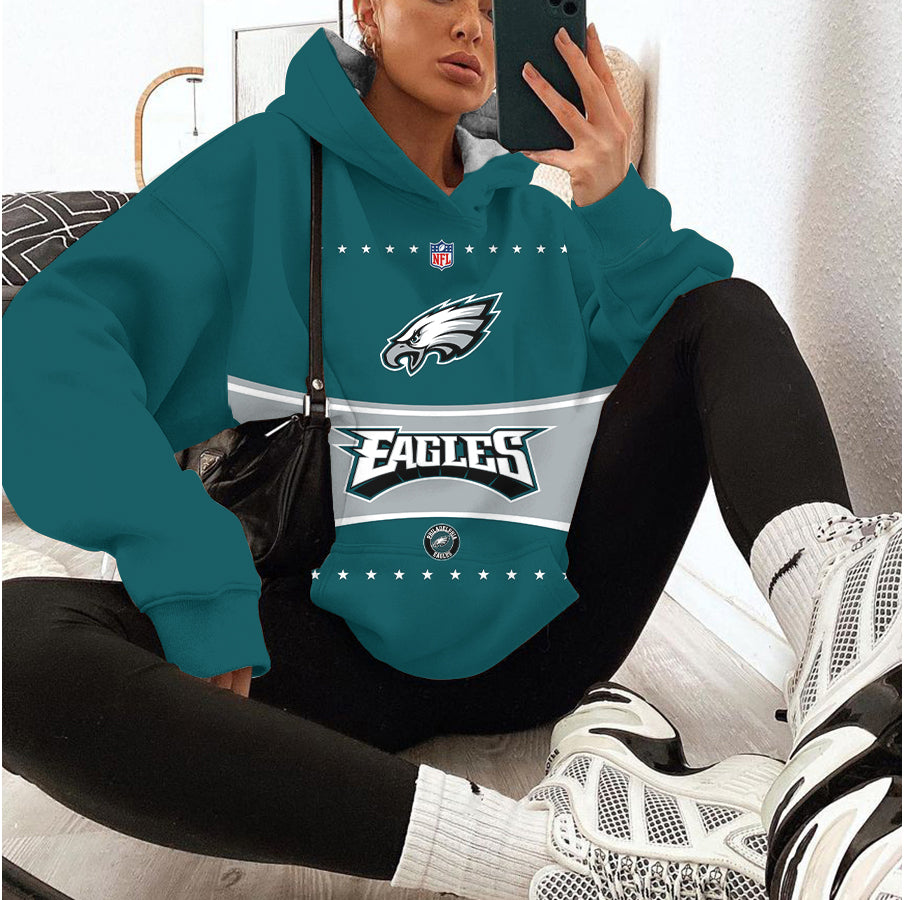 Philadelphia Eagles Printed Hooded Pocket Pullover Hoodie AZBTPH000049
