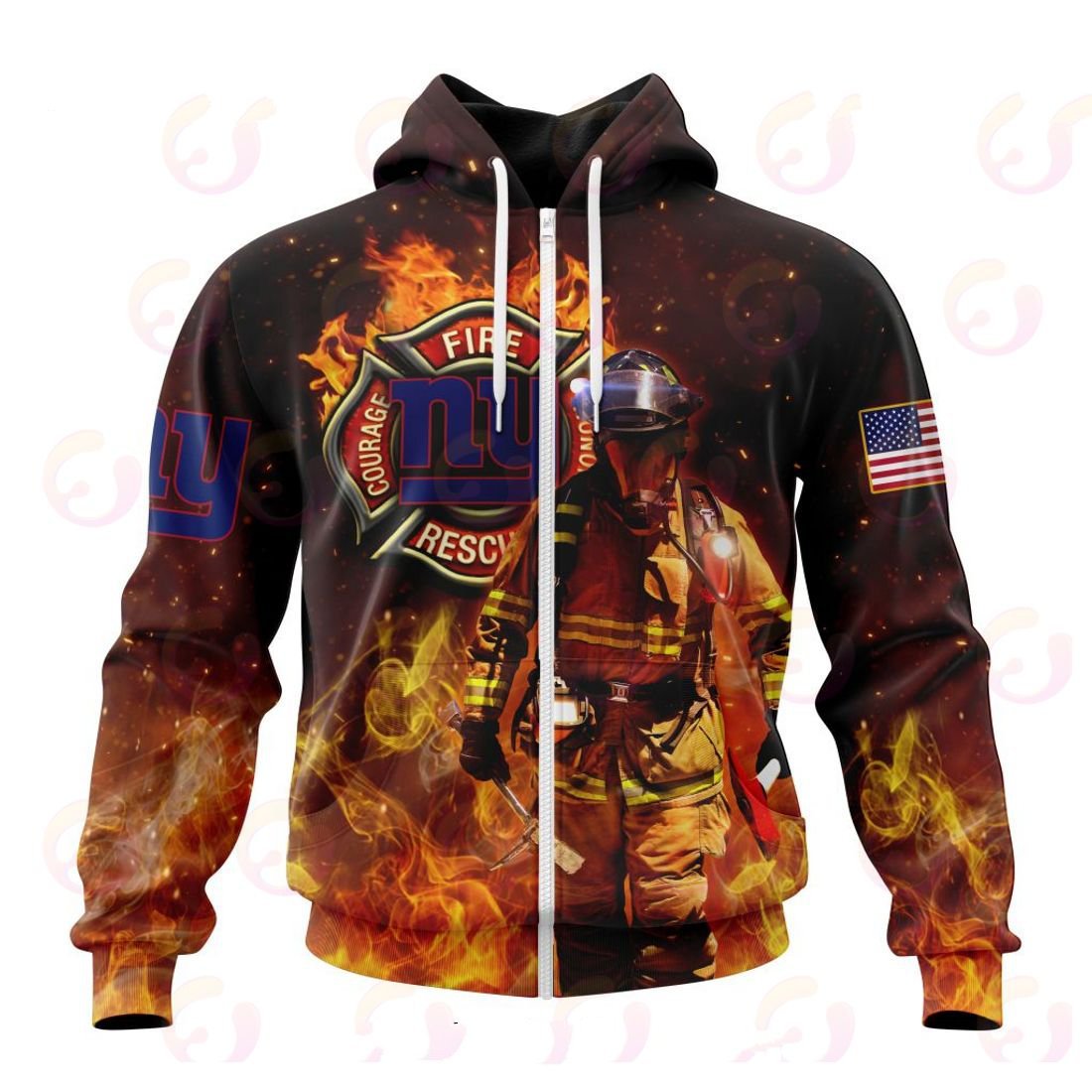 New York Giants Honor Firefighters – First Responders All Over Printed T-shirt Sweatshirt Hoodie AZCHD847