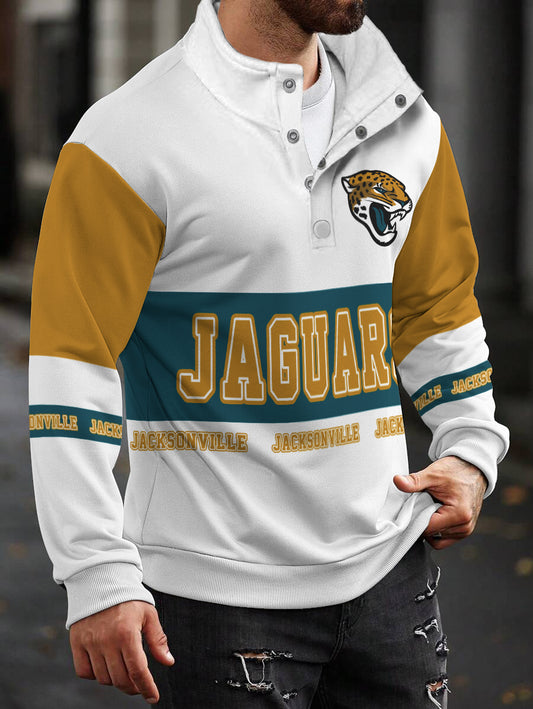 Jacksonville Jaguars Casual Colorful Stand Collar Sweatshirt AZBTSCSW000411