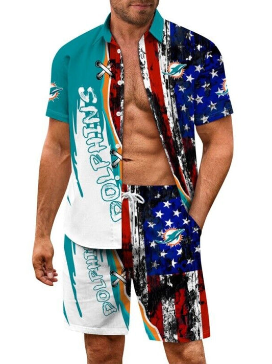 Miami Dolphins Combo Hawaiian Shirt and Shorts AZBTHWSS000133