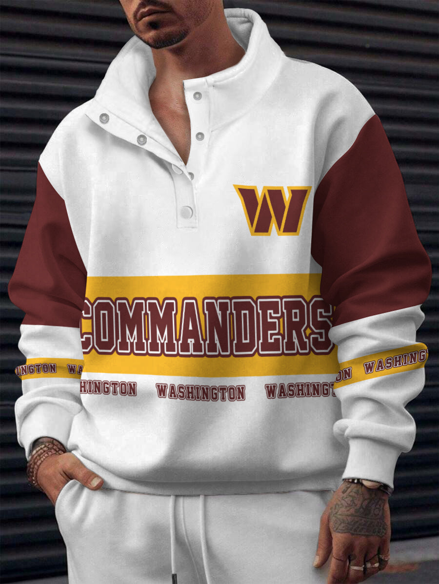 Washington Commanders Casual Colorful Stand Collar Sweatshirt AZBTSCSW000615