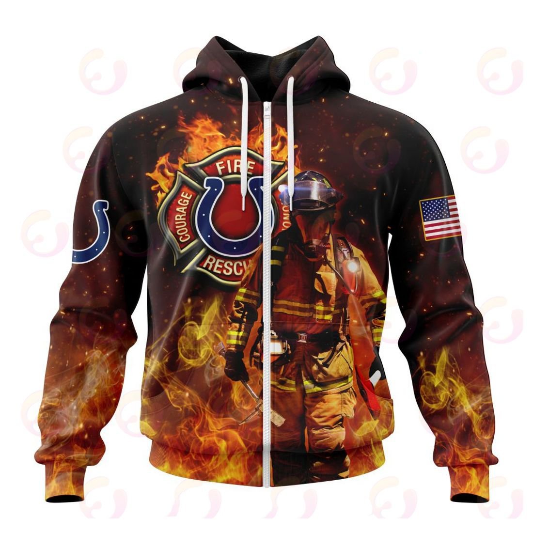 Indianapolis Colts Honor Firefighters – First Responders All Over Printed T-shirt Sweatshirt Hoodie AZCHD837