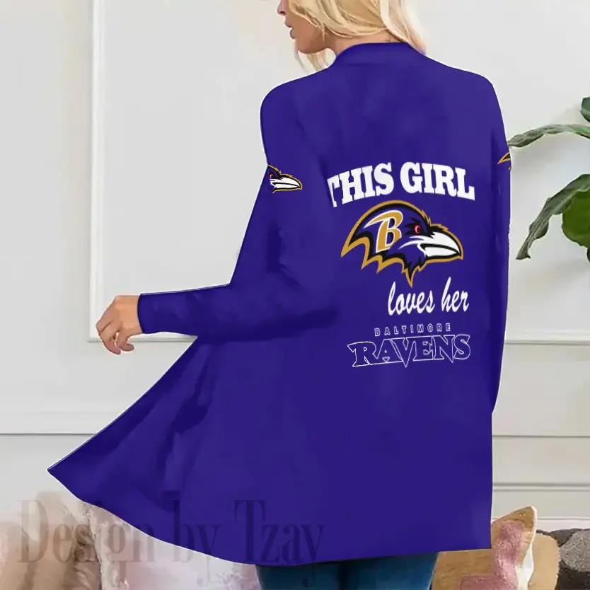 Baltimore Ravens Women Patch Pocket Cardigan BT015