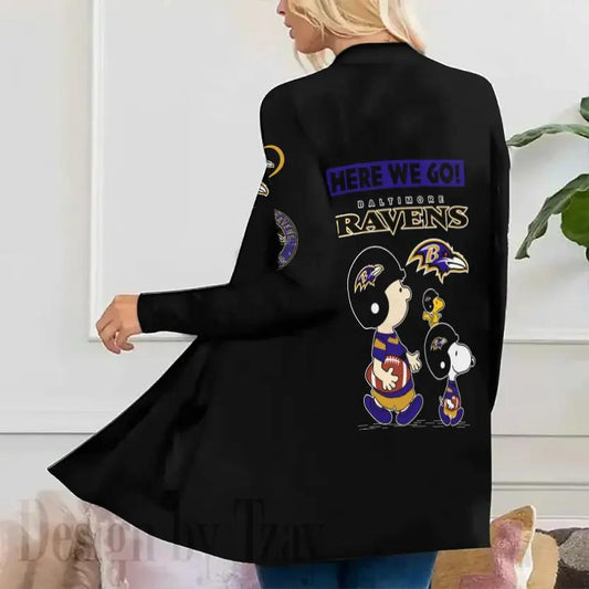 Baltimore Ravens Women Patch Pocket Cardigan BT016