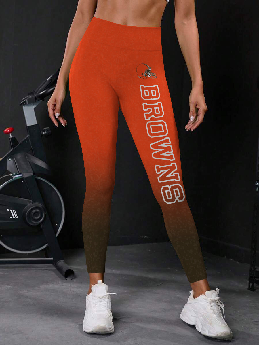 Cleveland Browns High Waist Push Up Printed Leggings (2)