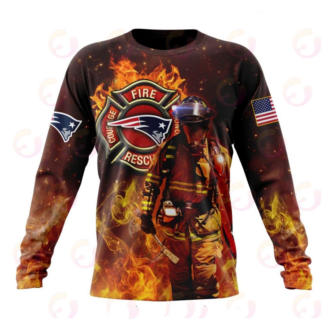 New England Patriots Honor Firefighters – First Responders All Over Printed T-shirt Sweatshirt Hoodie AZCHD845
