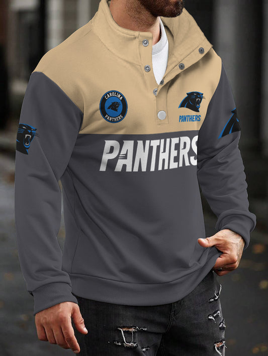 Carolina Panthers Casual Colorful Stand Collar Sweatshirt AZBTSCSW000354