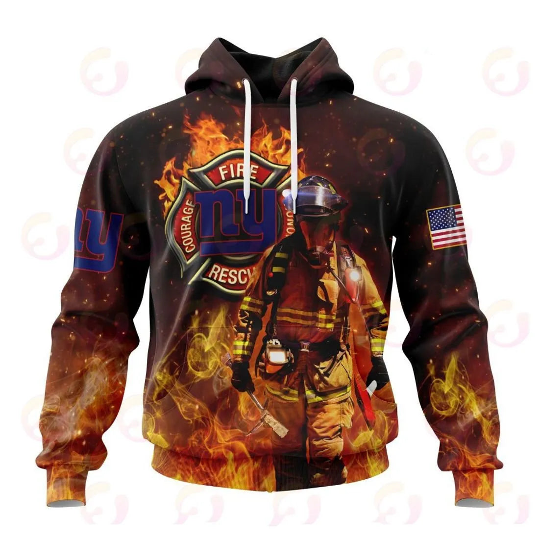 New York Giants Honor Firefighters – First Responders All Over Printed T-shirt Sweatshirt Hoodie AZCHD847