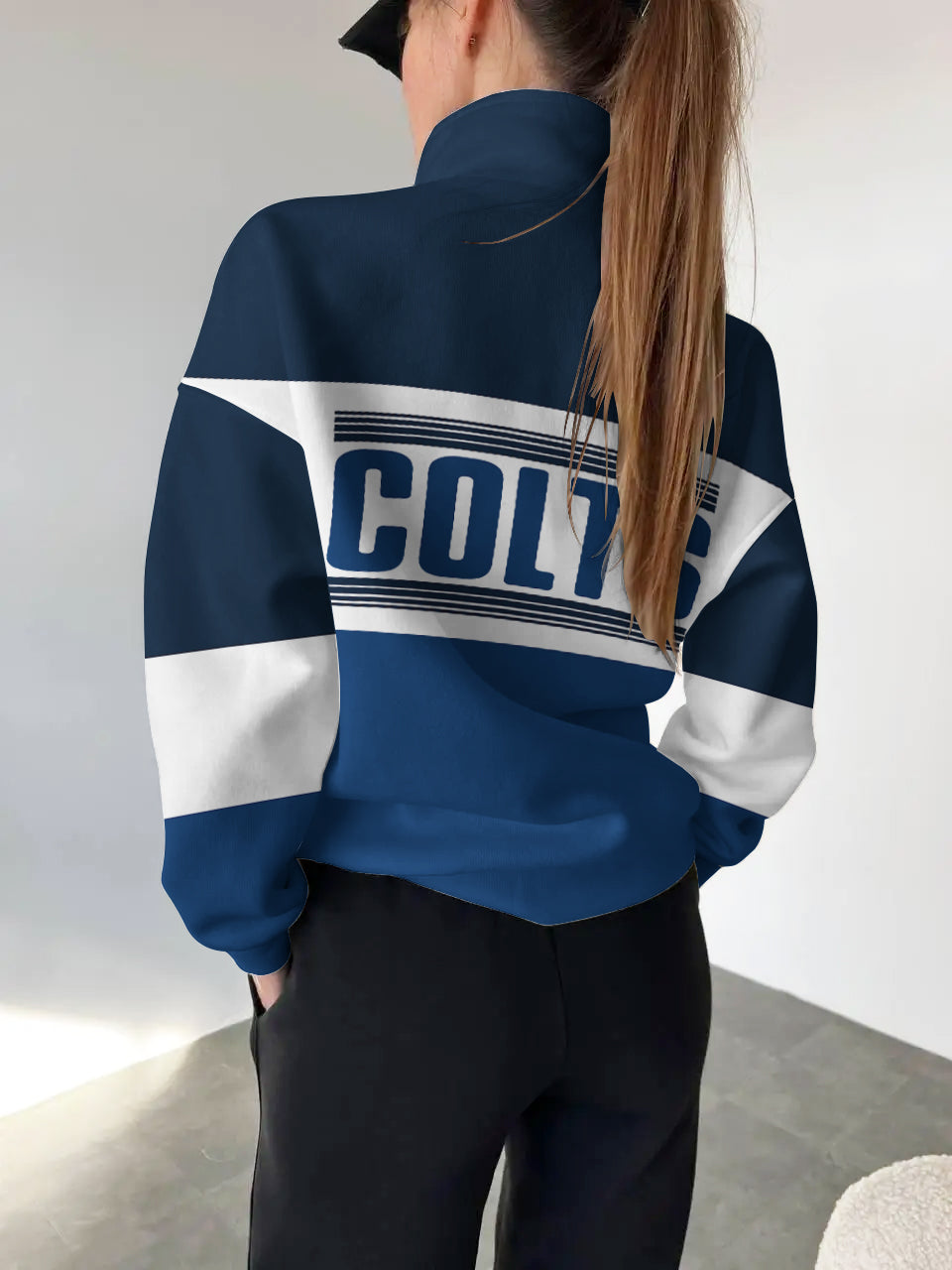 Indianapolis Colts Casual Colorful Stand Collar Sweatshirt AZBTSCSW000349