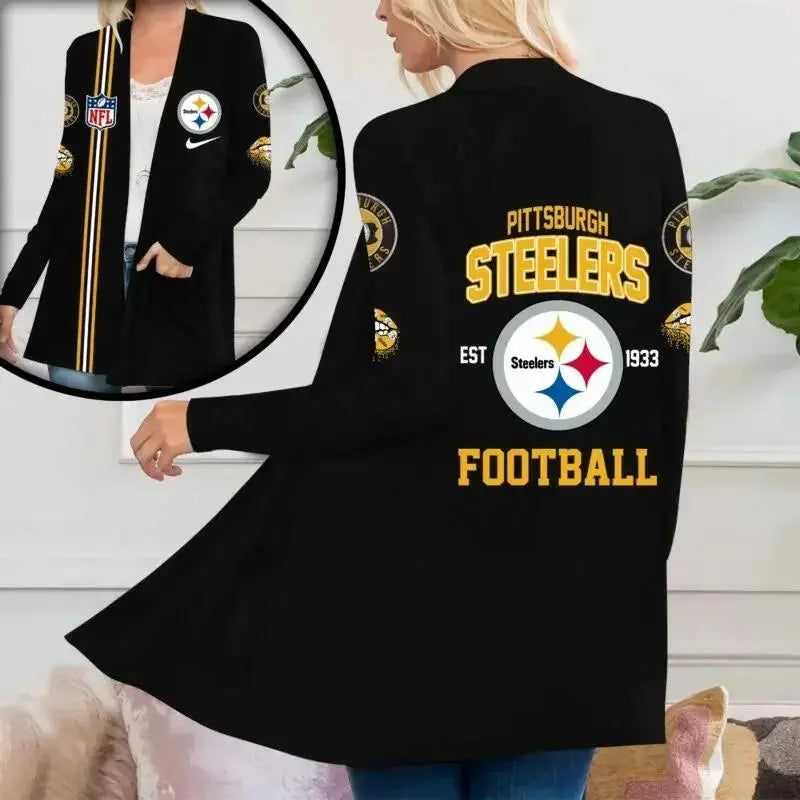 Pittsburgh Steelers Women Patch Pocket Cardigan BT155