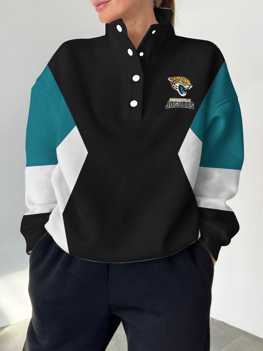 Jacksonville Jaguars Casual Colorful Stand Collar Sweatshirt AZBTSCSW000390
