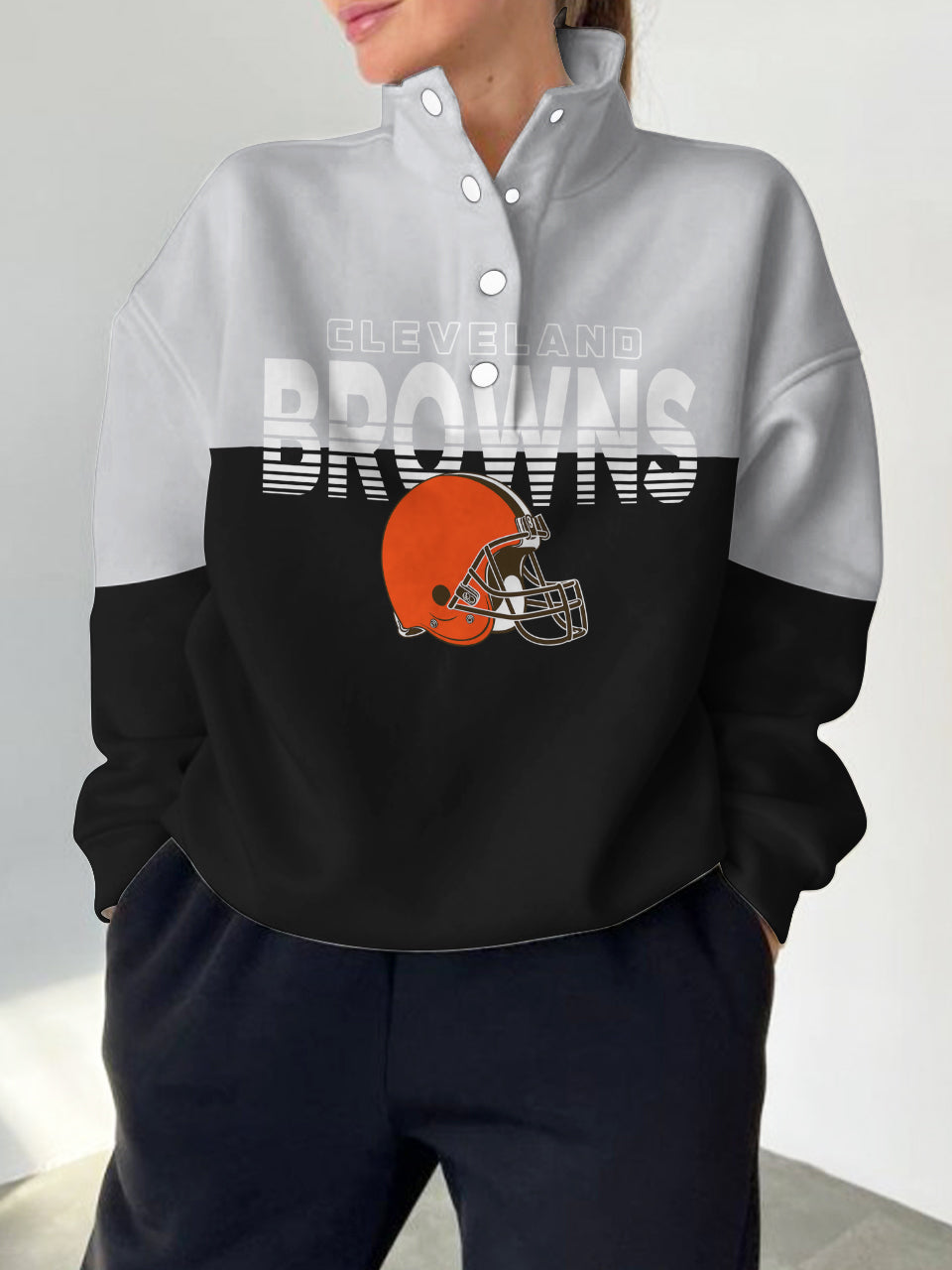 Cleveland Browns Casual Colorful Stand Collar Sweatshirt AZBTSCSW000316