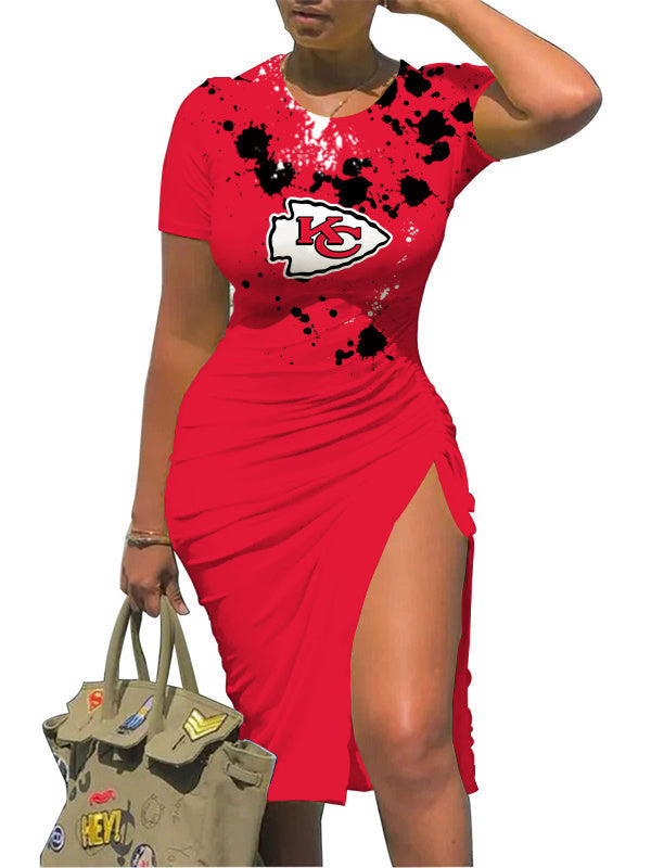 Kansas City Chiefs Slit Bodycon Dress  AZBTSBD000070