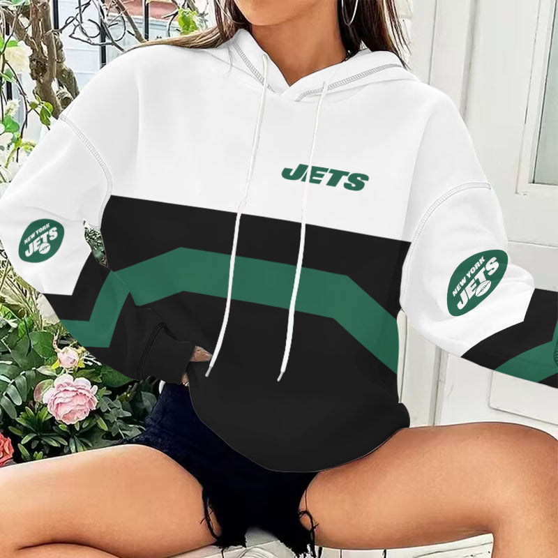 New York Jets Printed Hooded Pocket Pullover Hoodie AZBTPH000005