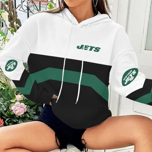 New York Jets Printed Hooded Pocket Pullover Hoodie AZBTPH000005