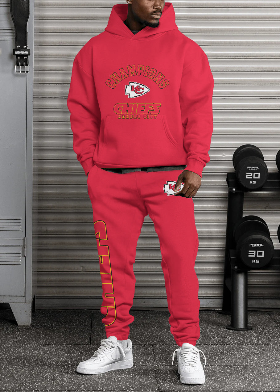 Kansas City Chiefs Combo Pullover Hoodie And Sweatpants AZBTPHSP000008
