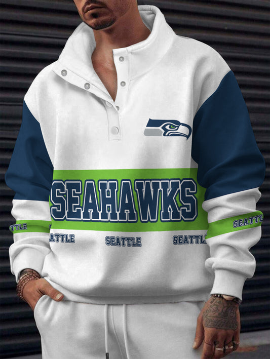 Seattle Seahawks Casual Colorful Stand Collar Sweatshirt AZBTSCSW000557
