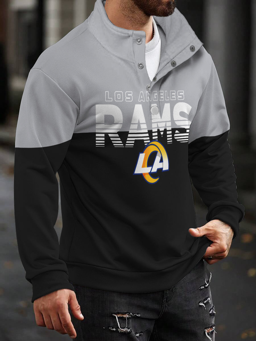Los Angeles Rams Casual Colorful Stand Collar Sweatshirt AZBTSCSW000406