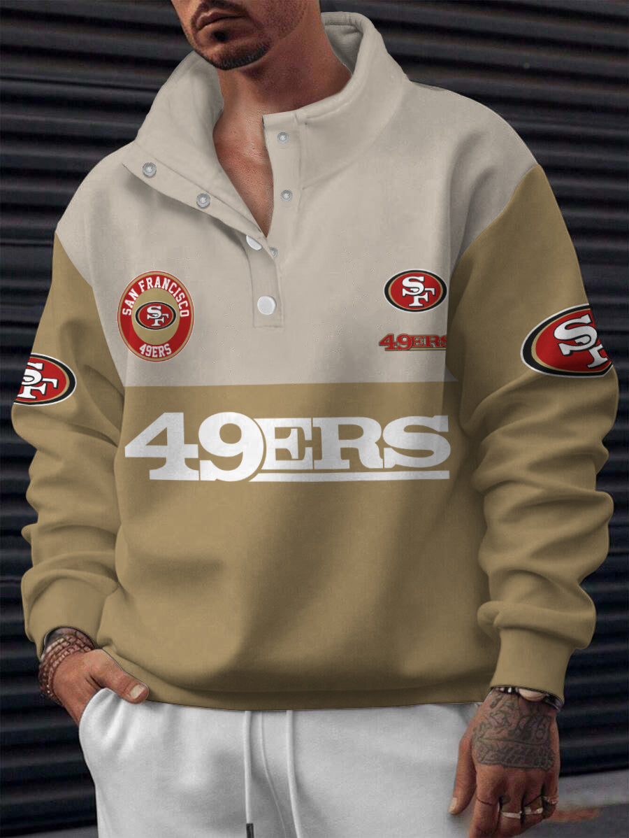 San Francisco 49ers Casual Colorful Stand Collar Sweatshirt AZBTSCSW000639