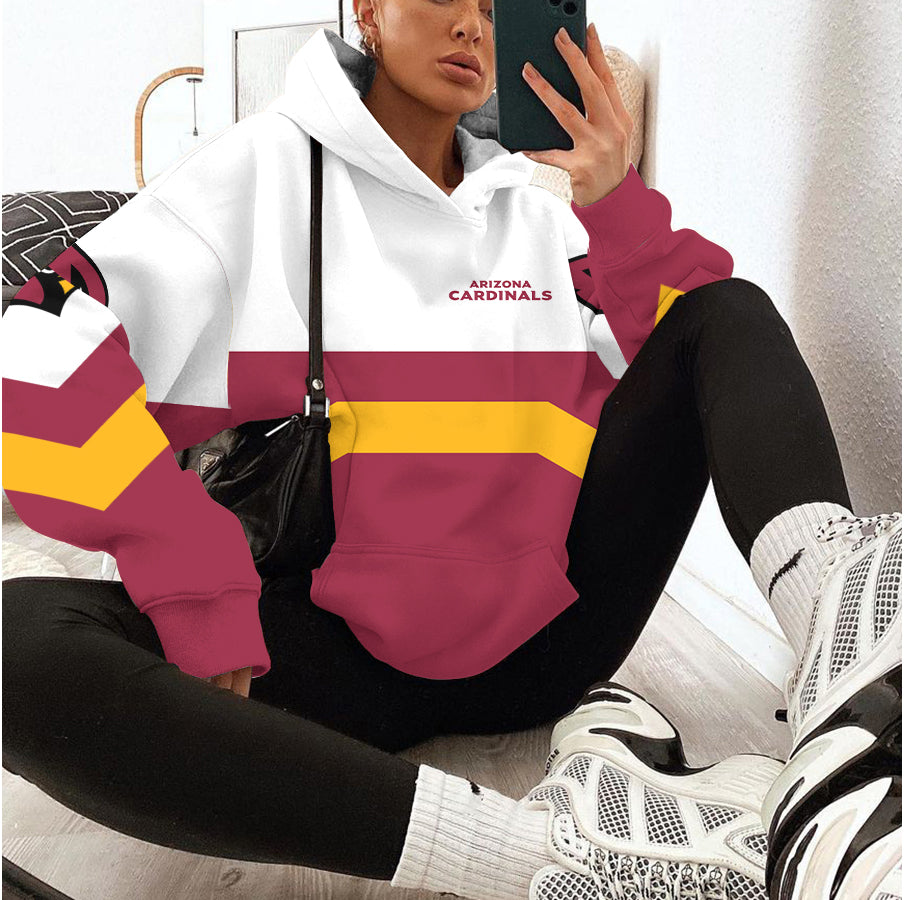Arizona Cardinals Printed Hooded Pocket Pullover Hoodie AZBTPH000030