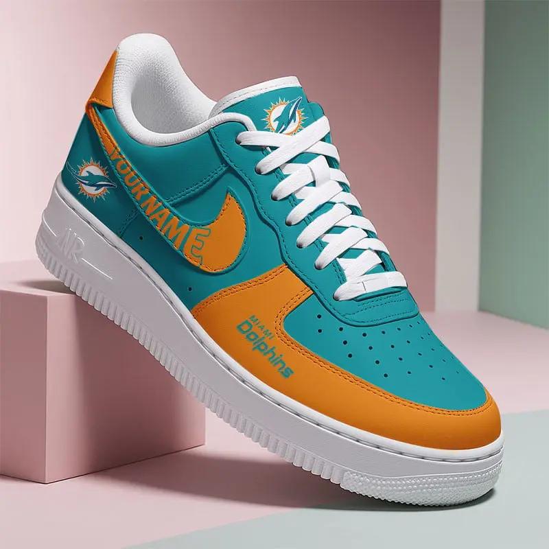 Miami Dolphins New Personalized AF1-1 Sneakers 2025 AZBTAF1N000020