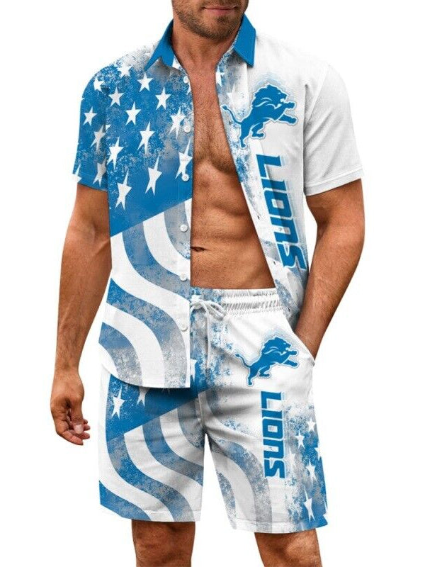 Detroit Lions Combo Hawaiian Shirt and Shorts AZBTHWSS000181
