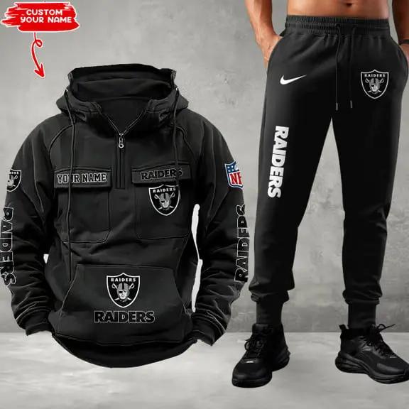 Las Vegas Raiders Combo Multi-Pockets Hoodie And Pants EM16