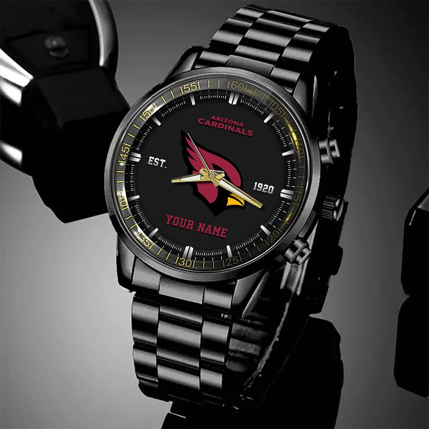 Arizona Cardinals Black Fashion Watch Gifts For Sport Fans AZWATCH055