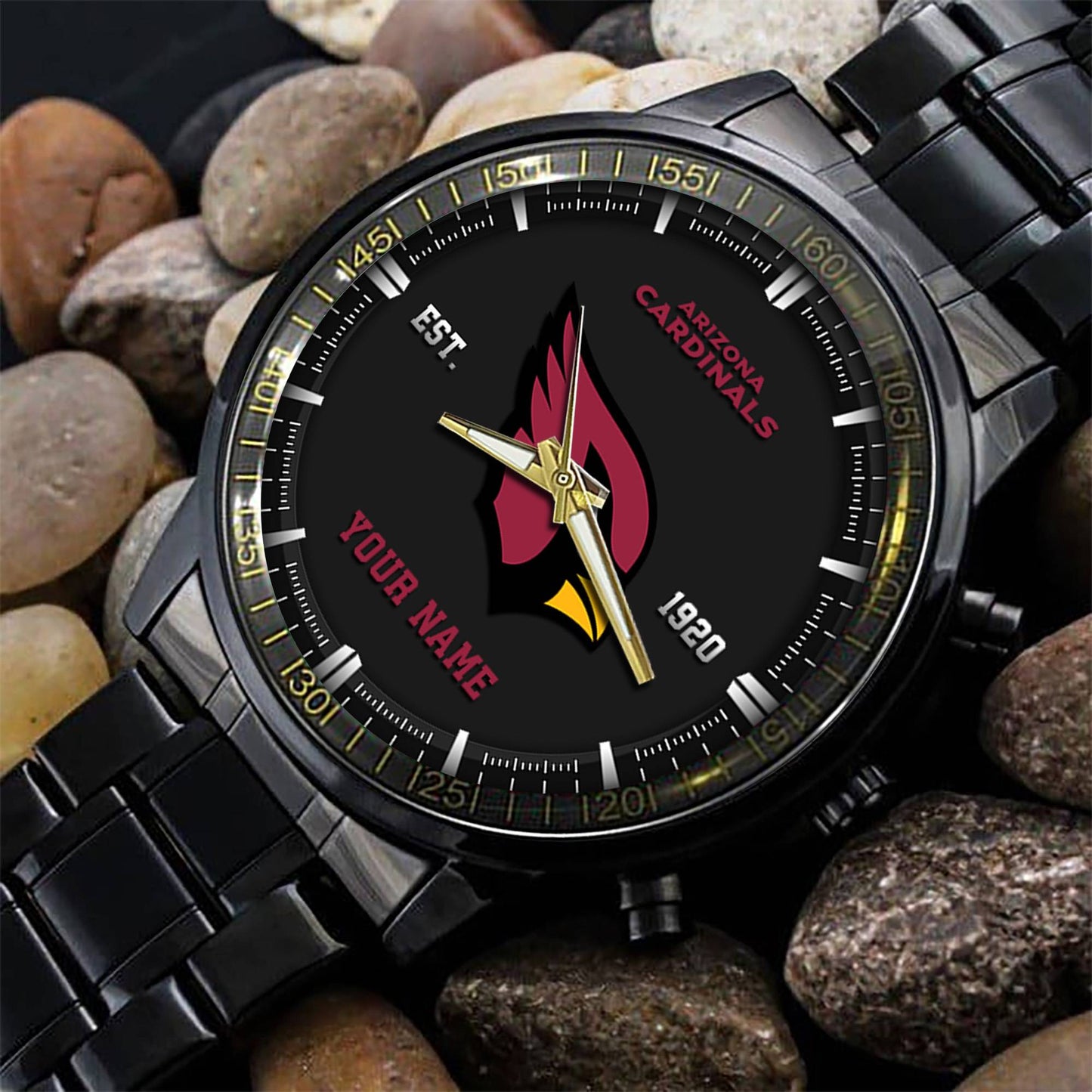Arizona Cardinals Black Fashion Watch Gifts For Sport Fans AZWATCH055