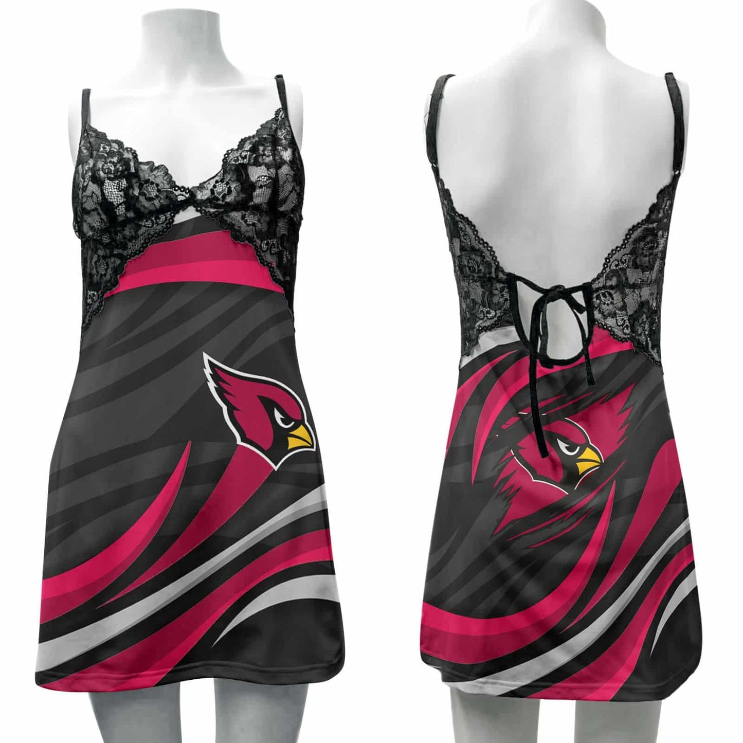 Arizona Cardinals Lace Back Strap Slip Dress 17-1