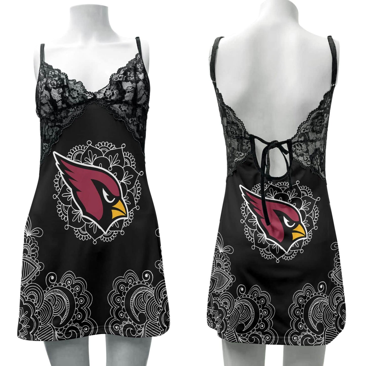 Arizona Cardinals Lace Back Strap Slip Dress 210