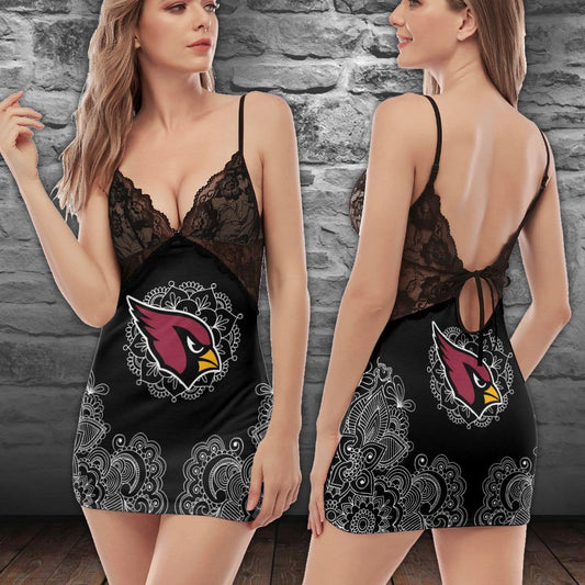 Arizona Cardinals Lace Back Strap Slip Dress 210