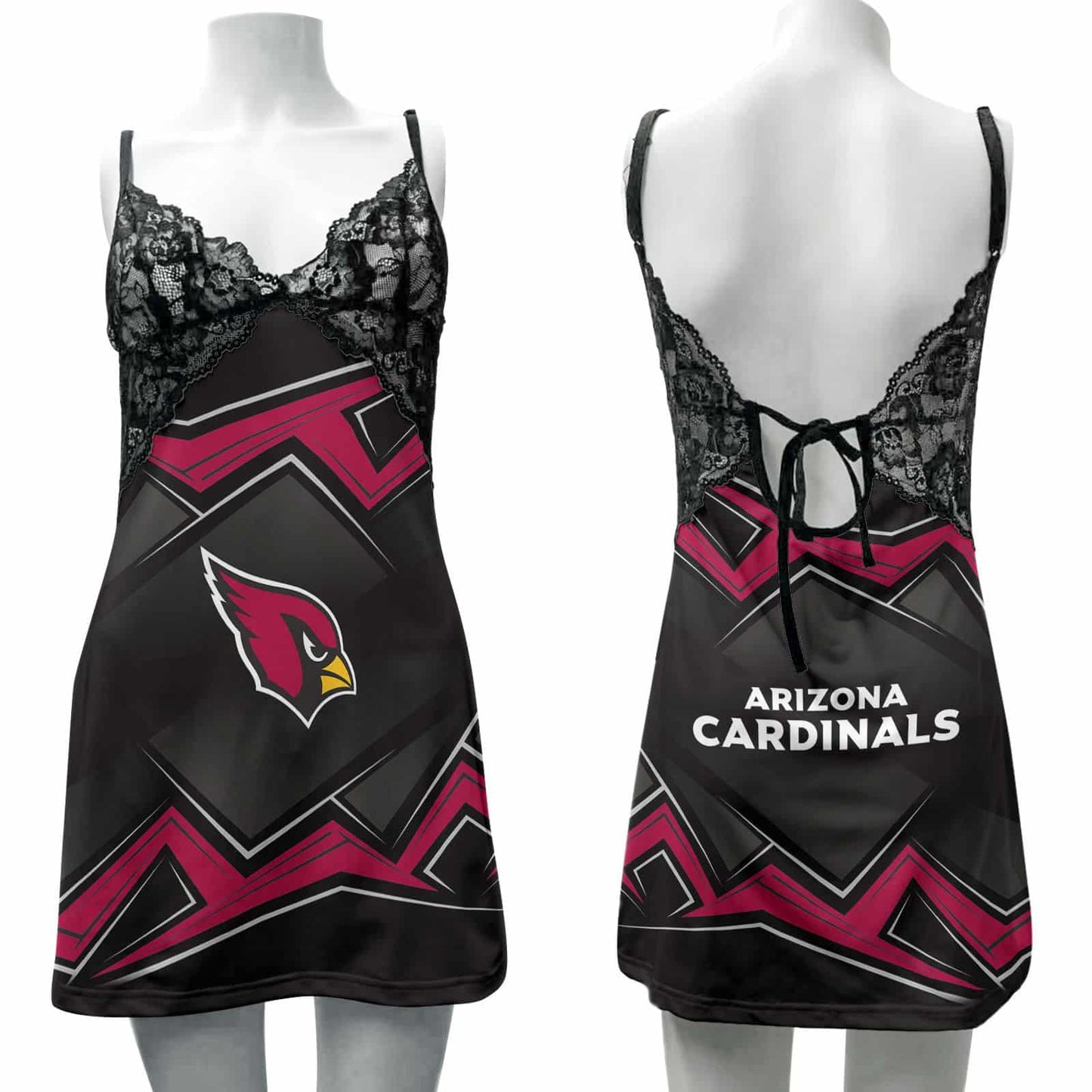 Arizona Cardinals Lace Back Strap Slip Dress 327