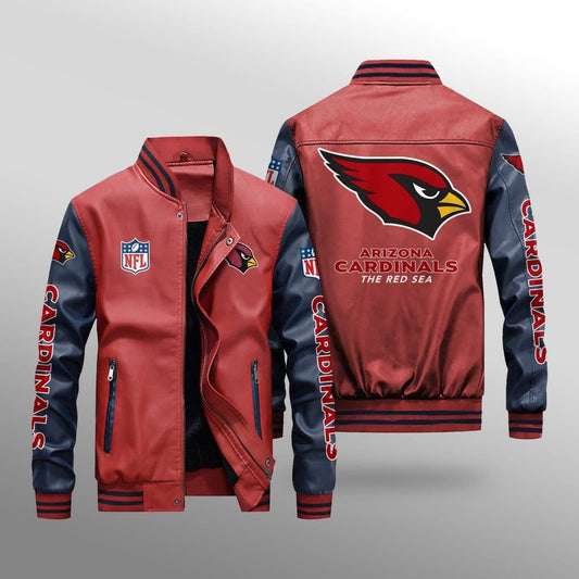 Arizona Cardinals Leather Bomber Jacket BG25