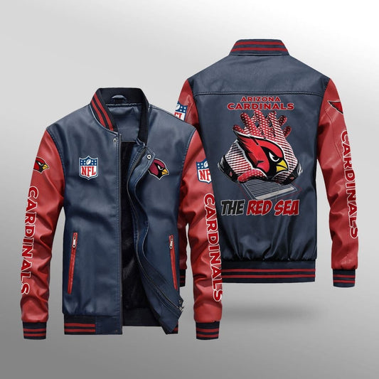 Arizona Cardinals Leather Bomber Jacket BG52