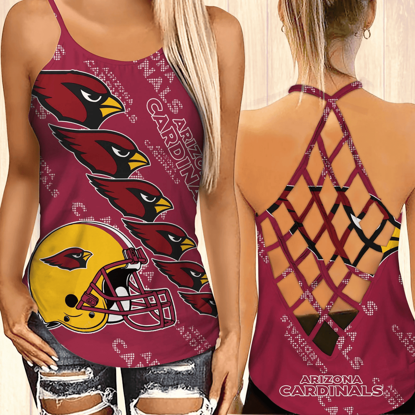 Arizona Cardinals Leggings And Cross Tank Top BG01