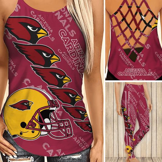 Arizona Cardinals Leggings And Cross Tank Top BG01