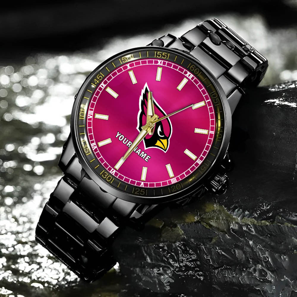 Arizona Cardinals Black Fashion Watch Gifts For Sport Fans AZWATCH033