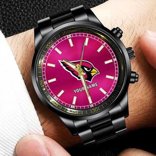 Arizona Cardinals Black Fashion Watch Gifts For Sport Fans AZWATCH033