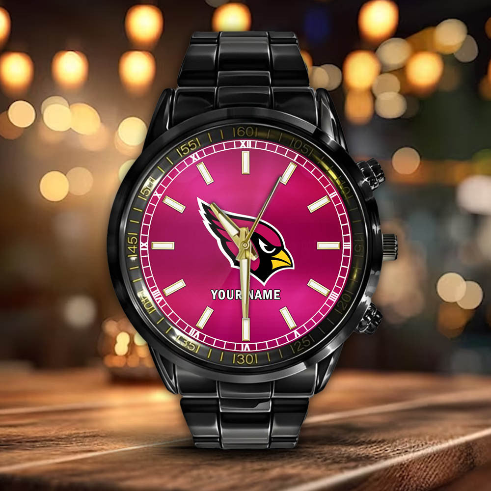 Arizona Cardinals Black Fashion Watch Gifts For Sport Fans AZWATCH033