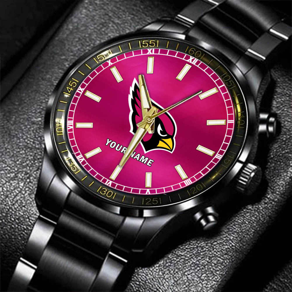 Arizona Cardinals Black Fashion Watch Gifts For Sport Fans AZWATCH033
