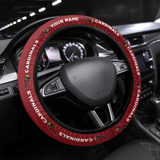 Arizona Cardinals Personalized 3D Steering Wheel Cover 64