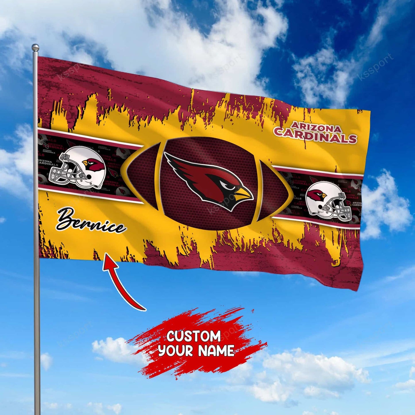 Arizona Cardinals Personalized Flag 373