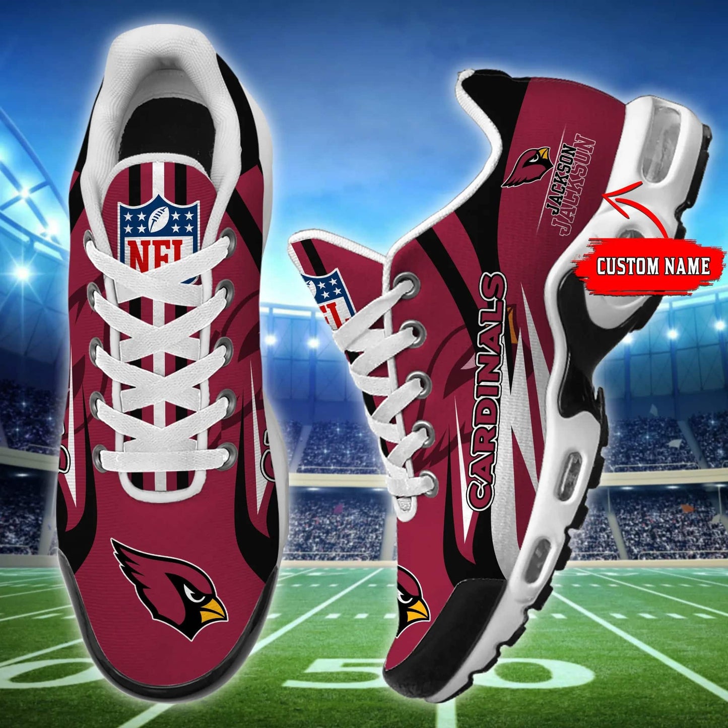 Arizona Cardinals Personalized Plus T-N Youth Sneakers BG80