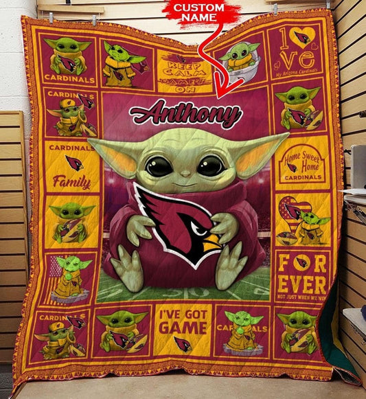 Arizona Cardinals Personalized Premium Quilt BG04
