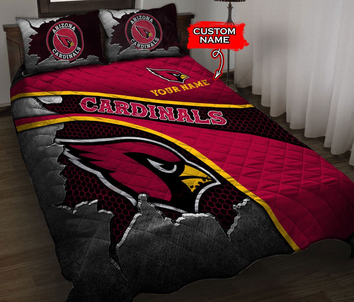 Arizona Cardinals Personalized Quilt Set BG116