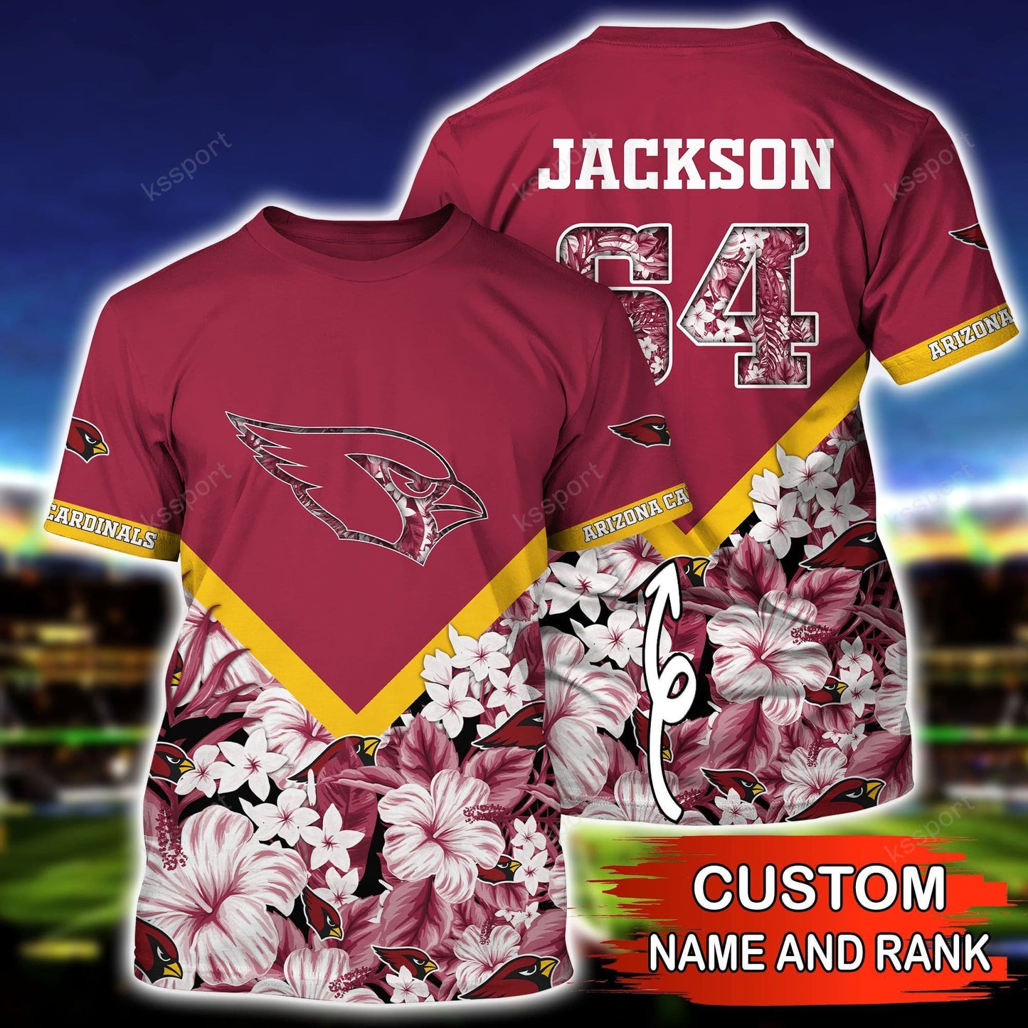 Arizona Cardinals Personalized Shirt and Shorts BG270