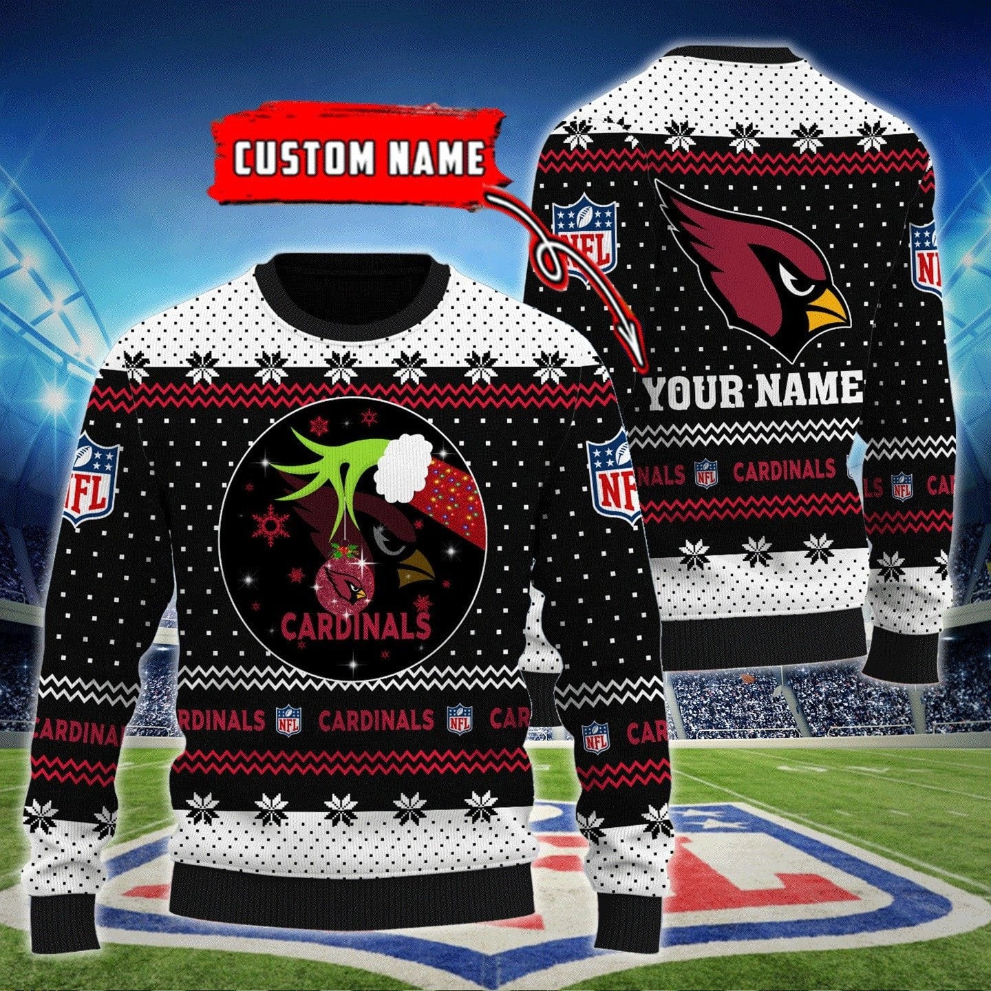 Arizona Cardinals Personalized Woolen Sweater BG35